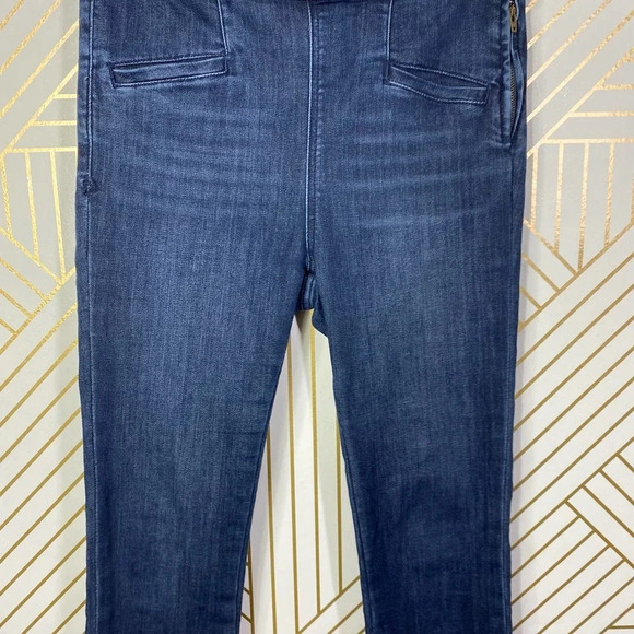 Anthropologie Pilcro High-Rise Capri Denim Legging Jeans Dark‎ Wash Blue Size 27 - Picture 4 of 12